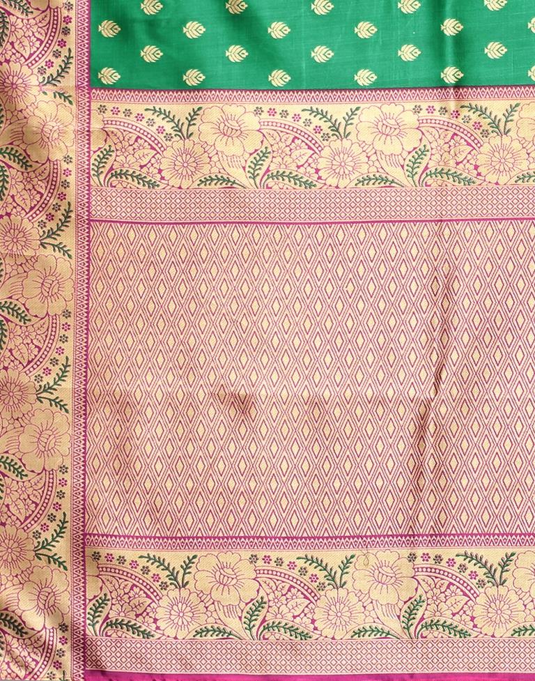 Green And Beige Silk Saree