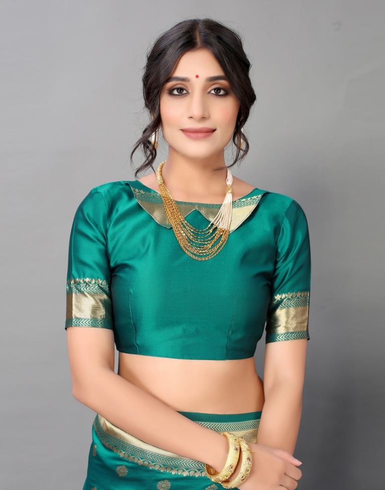 Rama Green Silk Saree