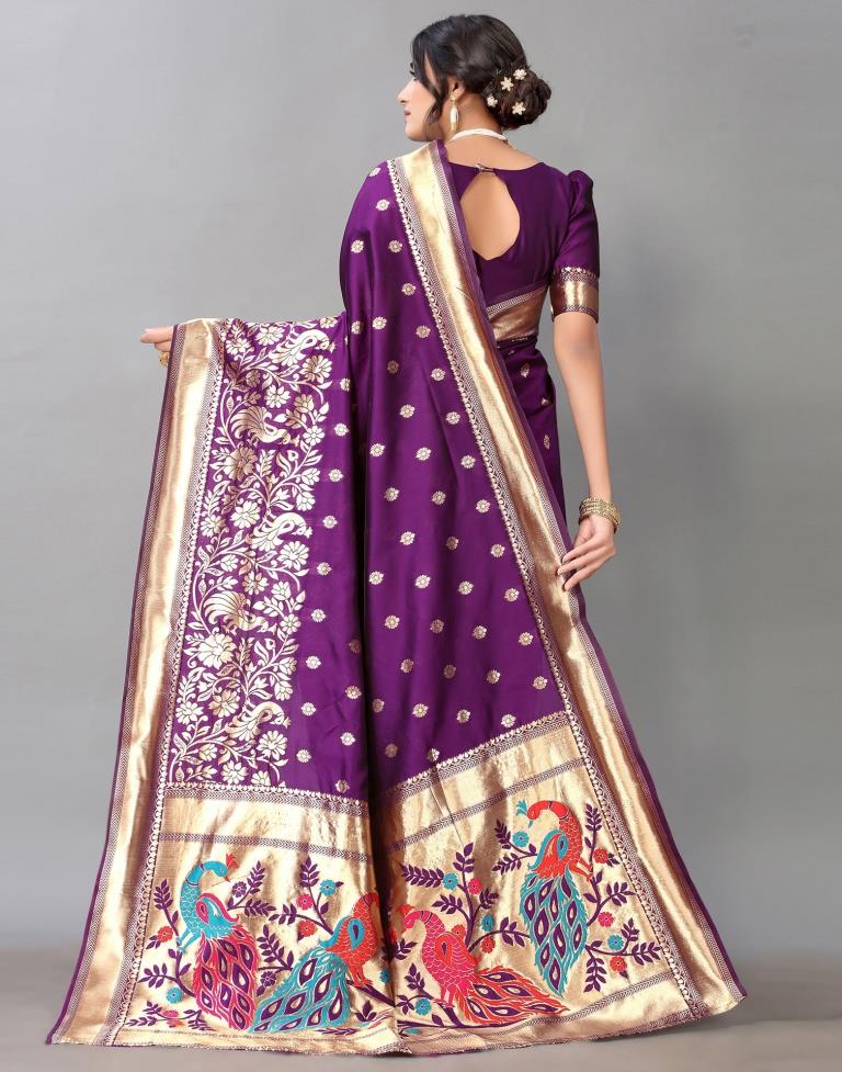 Purple Silk Saree