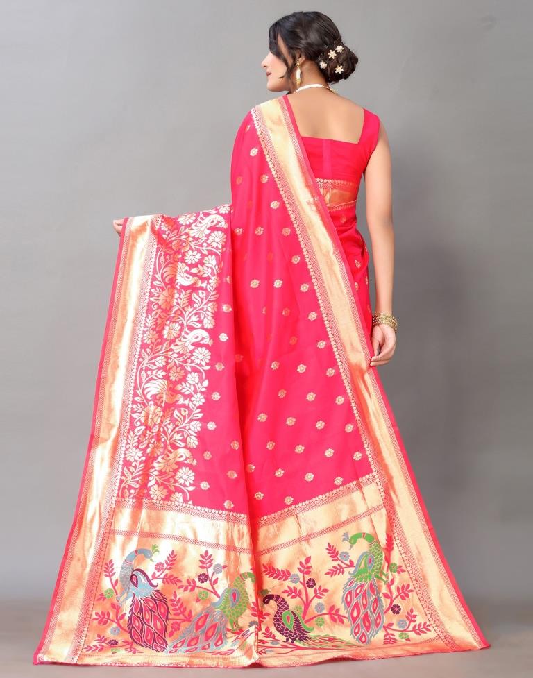Hot Pink Silk Saree