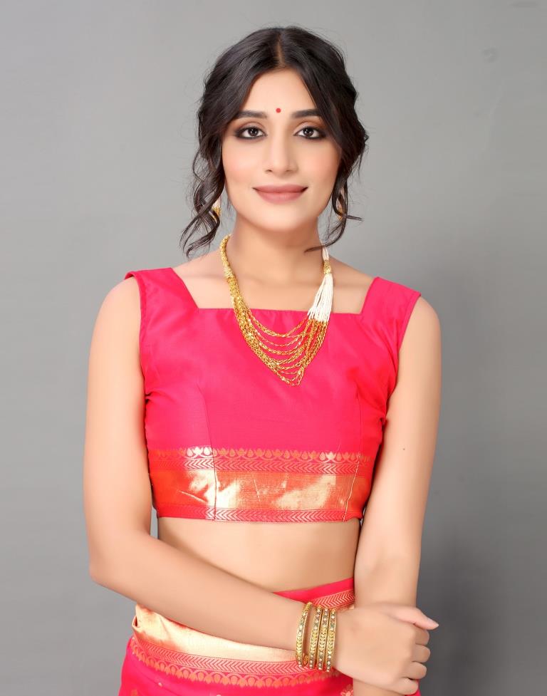 Hot Pink Silk Saree