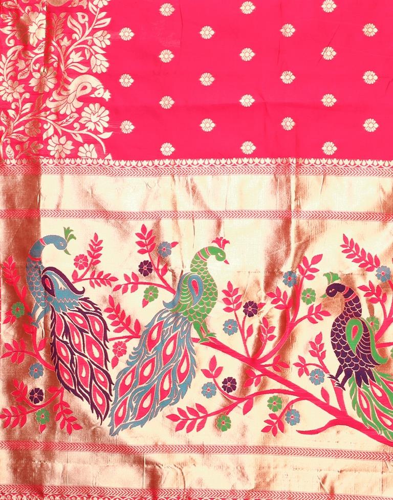 Hot Pink Silk Saree