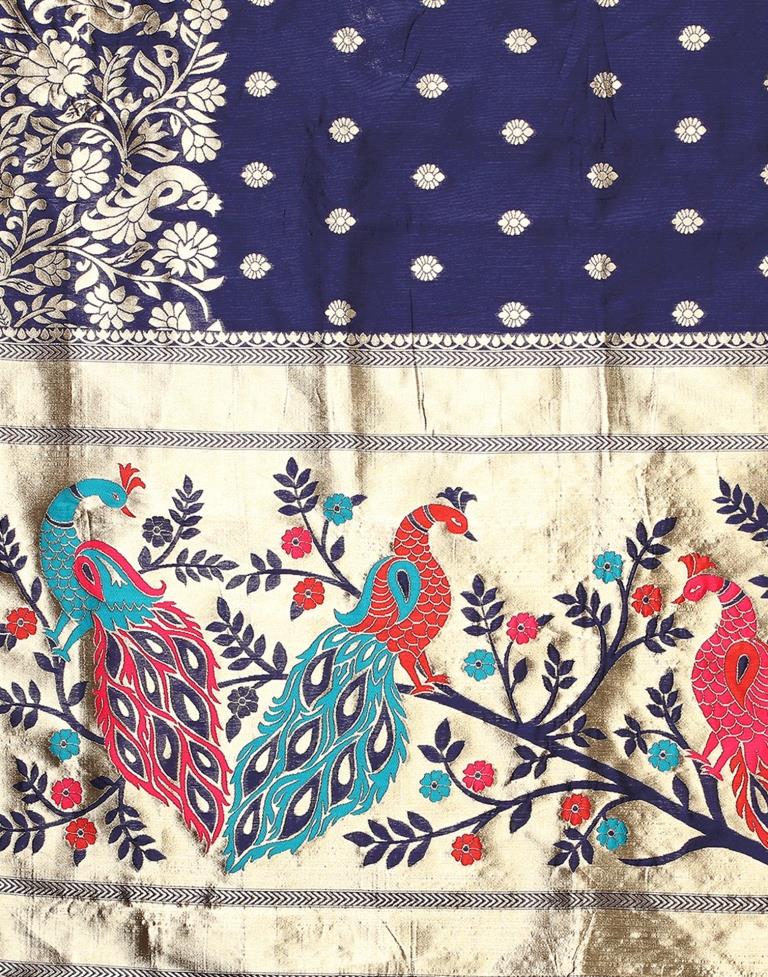 Navy Blue Silk Saree