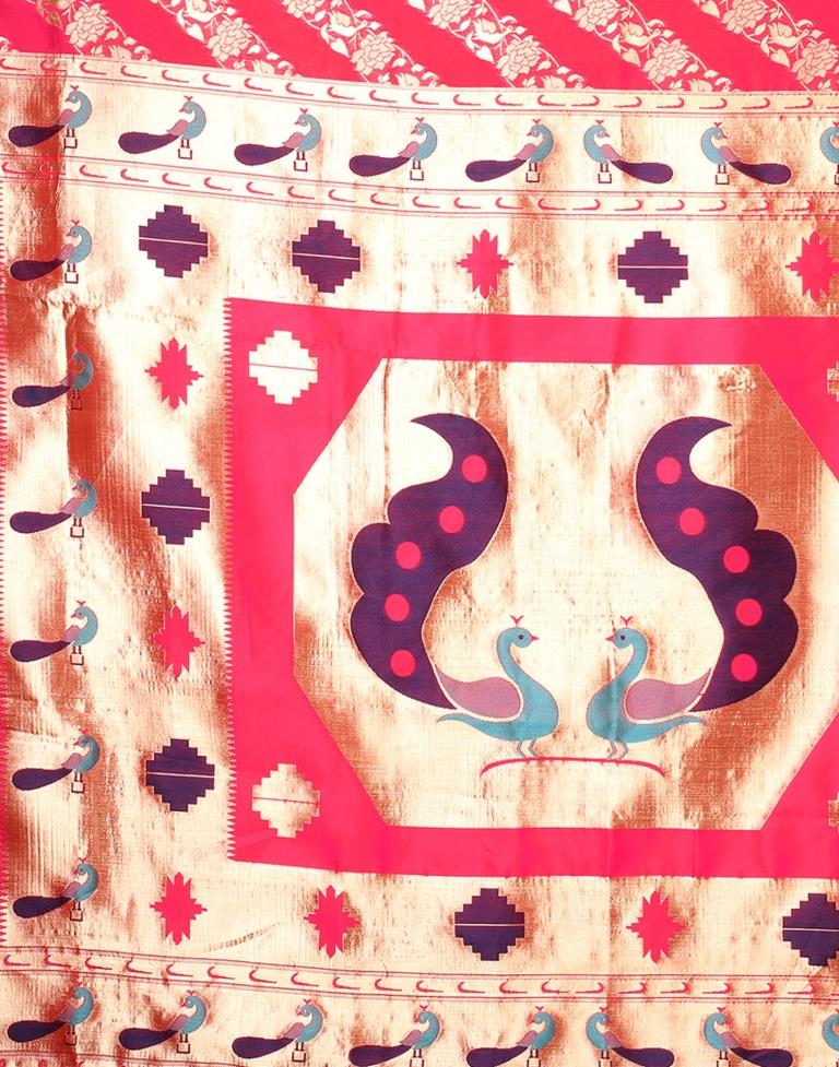 Hot Pink Silk Saree