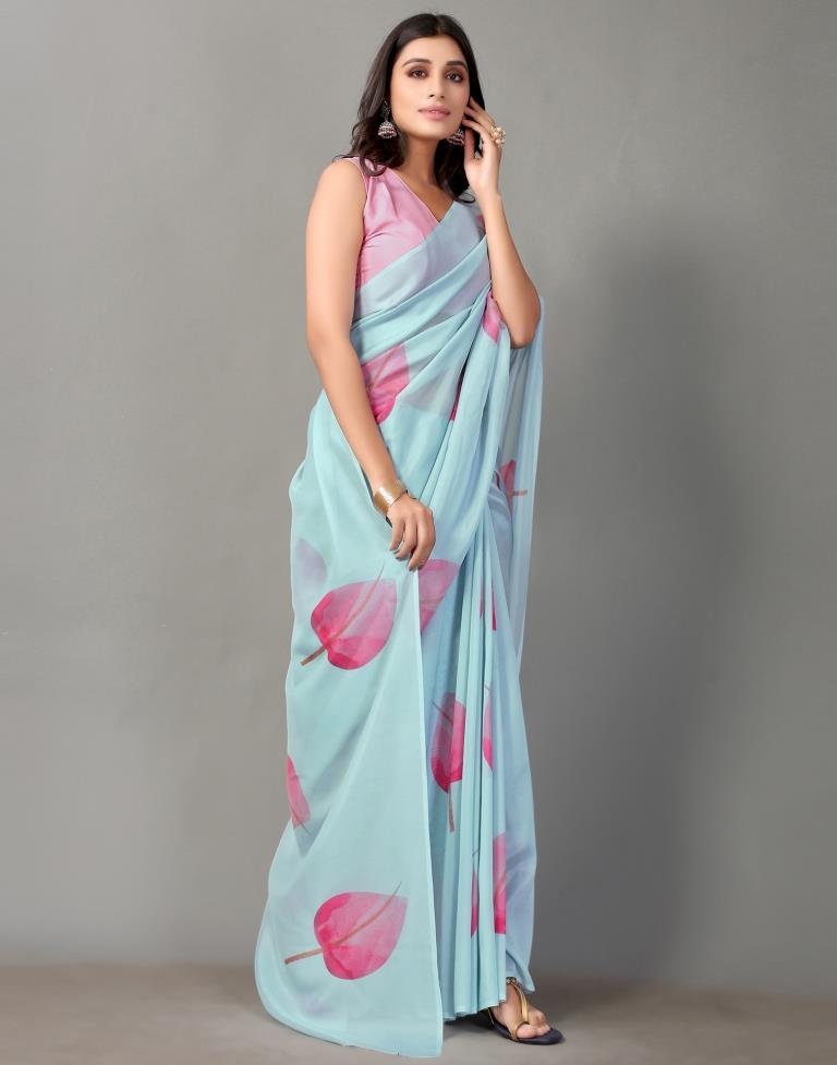 Light Blue Silk Saree