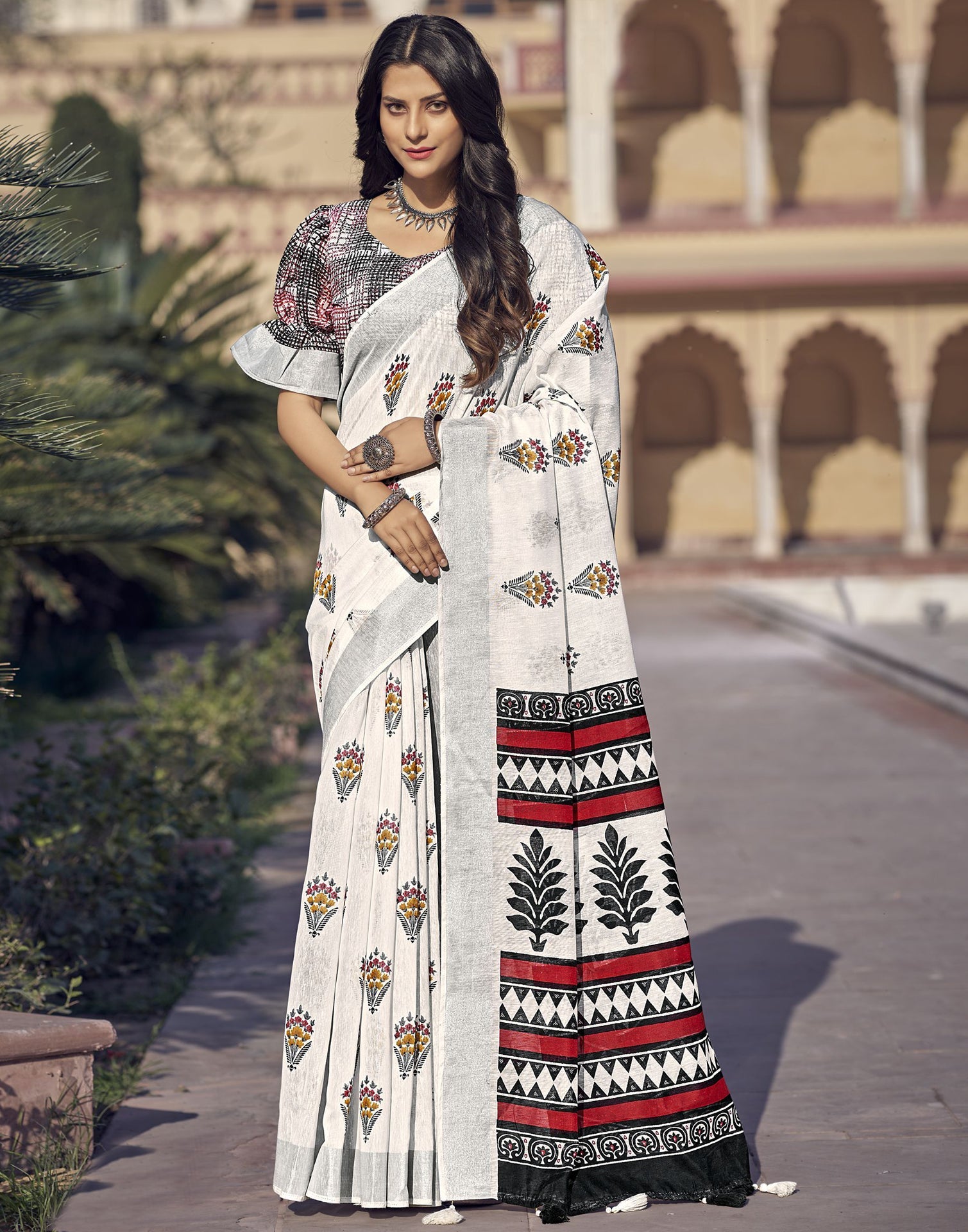 White Cotton Saree