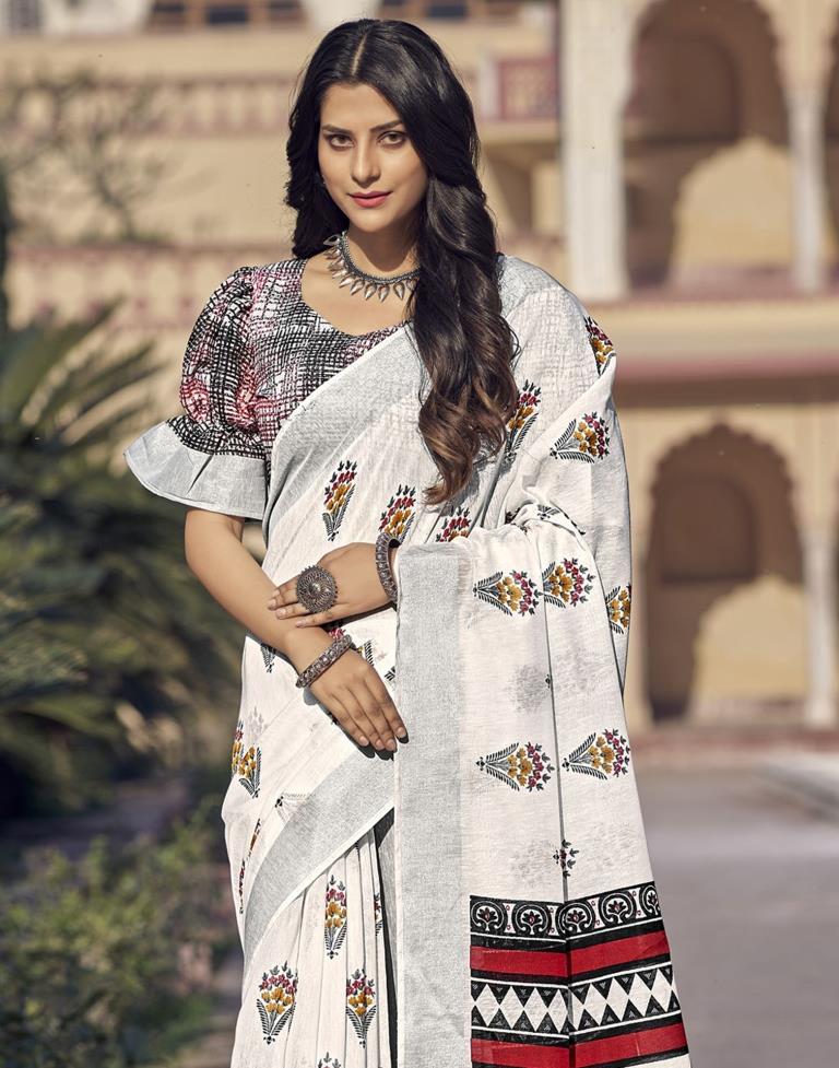 White Cotton Saree