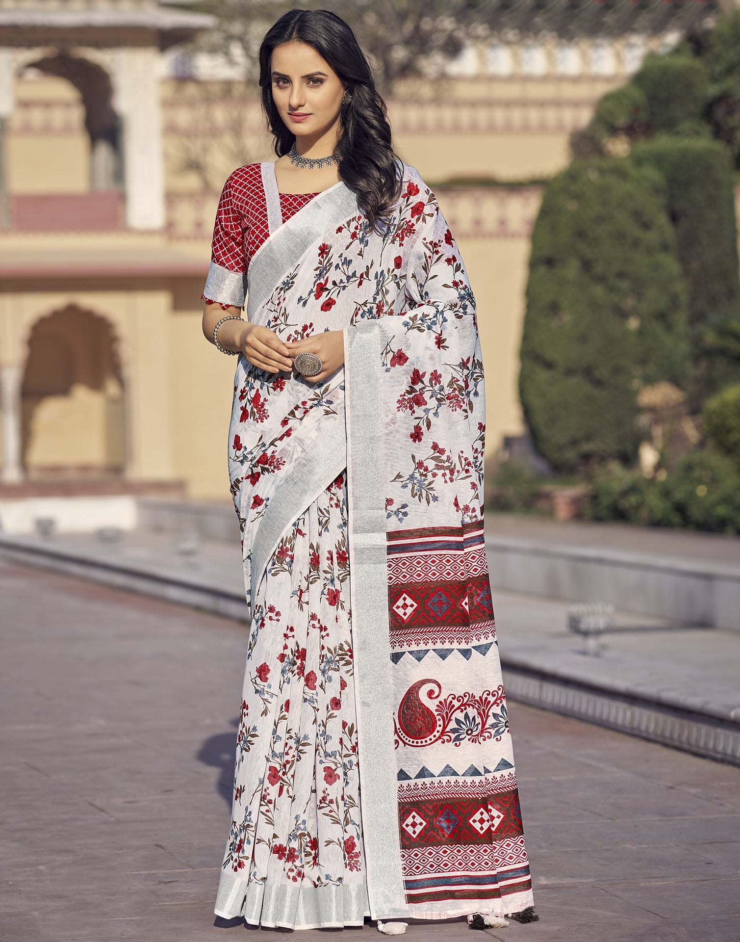 White Cotton Saree