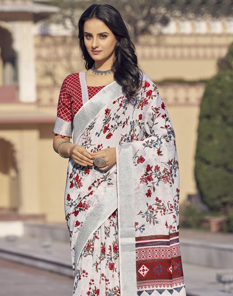 White Cotton Saree
