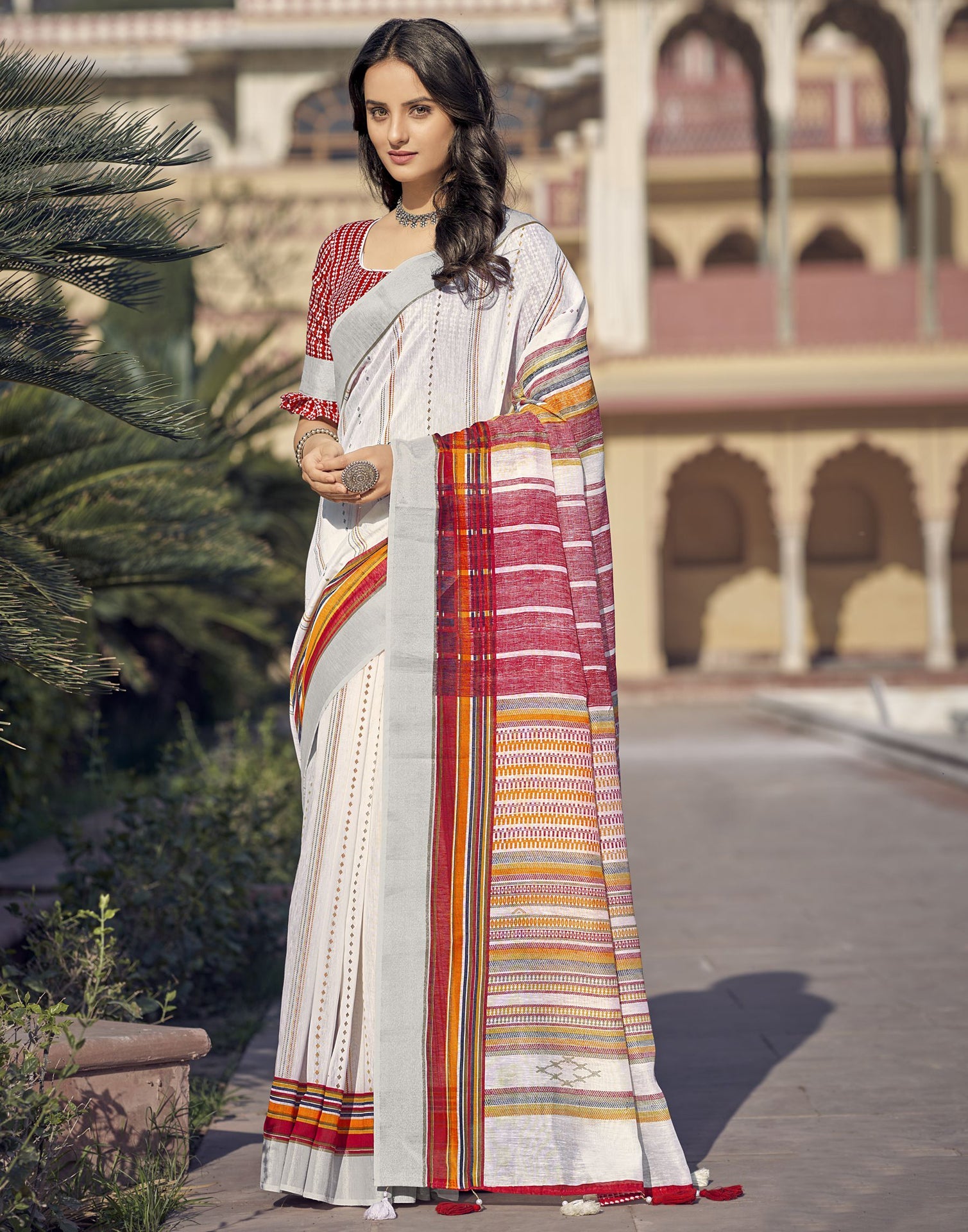 White Cotton Saree