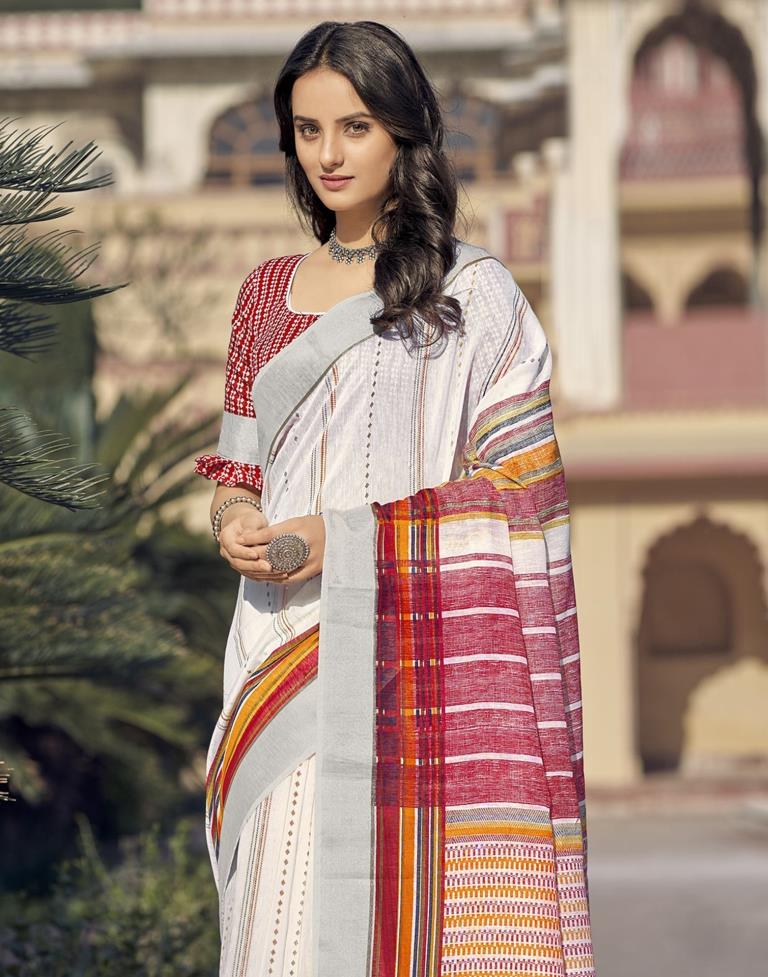 White Cotton Saree