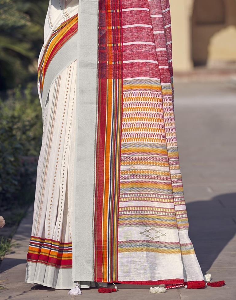 White Cotton Saree