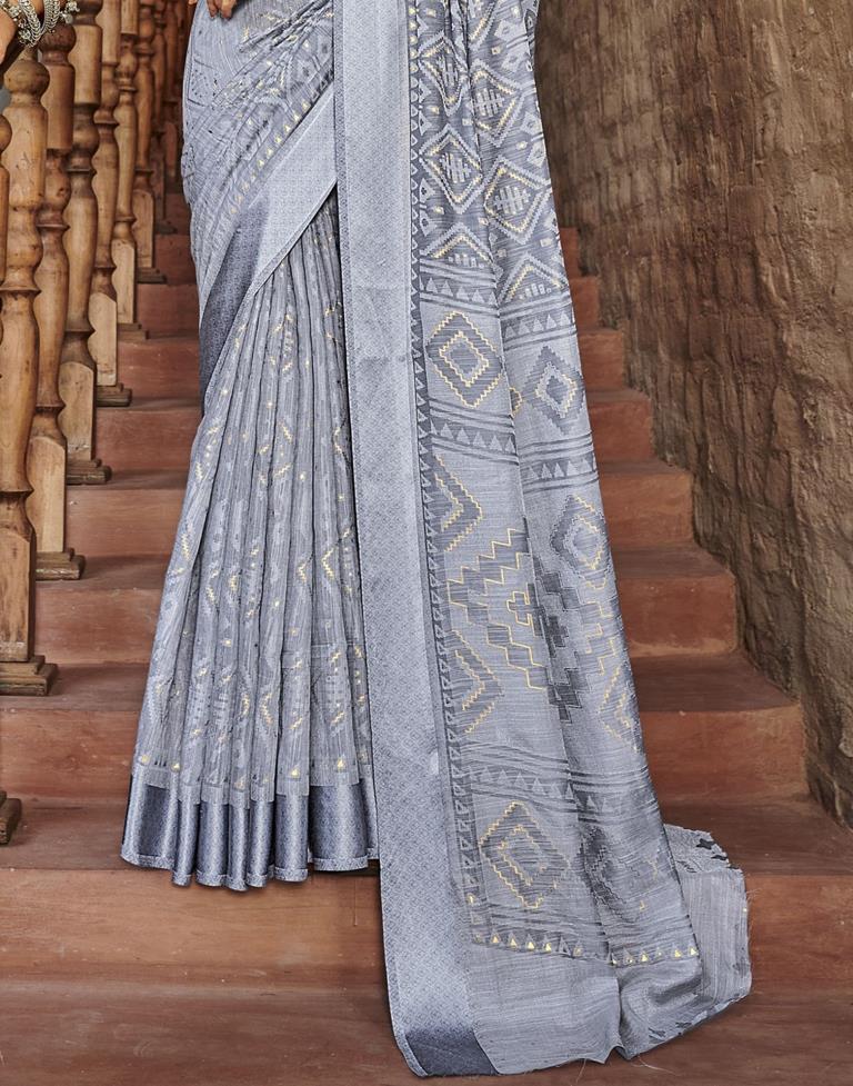 Powder Blue Brasso Saree
