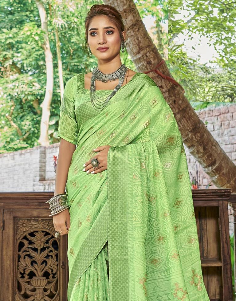 Light Green Brasso Saree