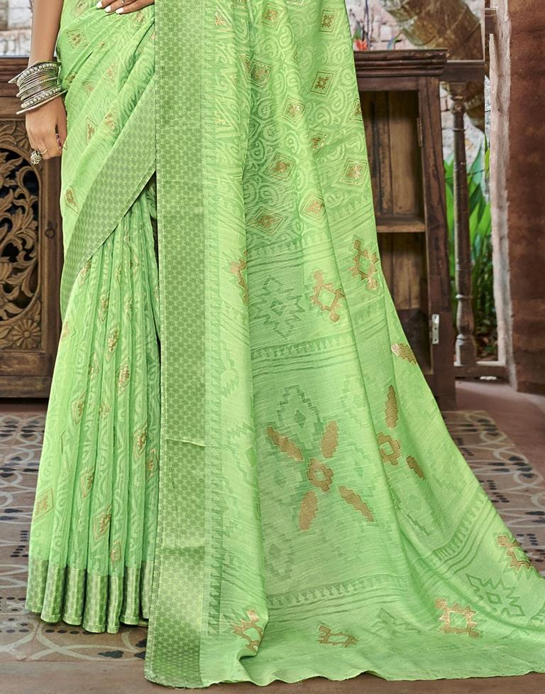 Light Green Brasso Saree