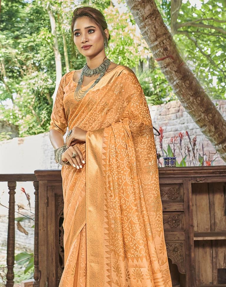 Light Orange Brasso Saree