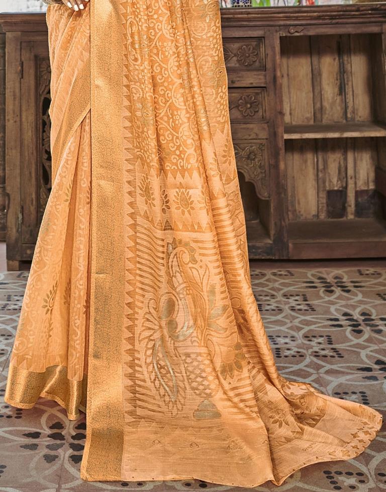 Light Orange Brasso Saree