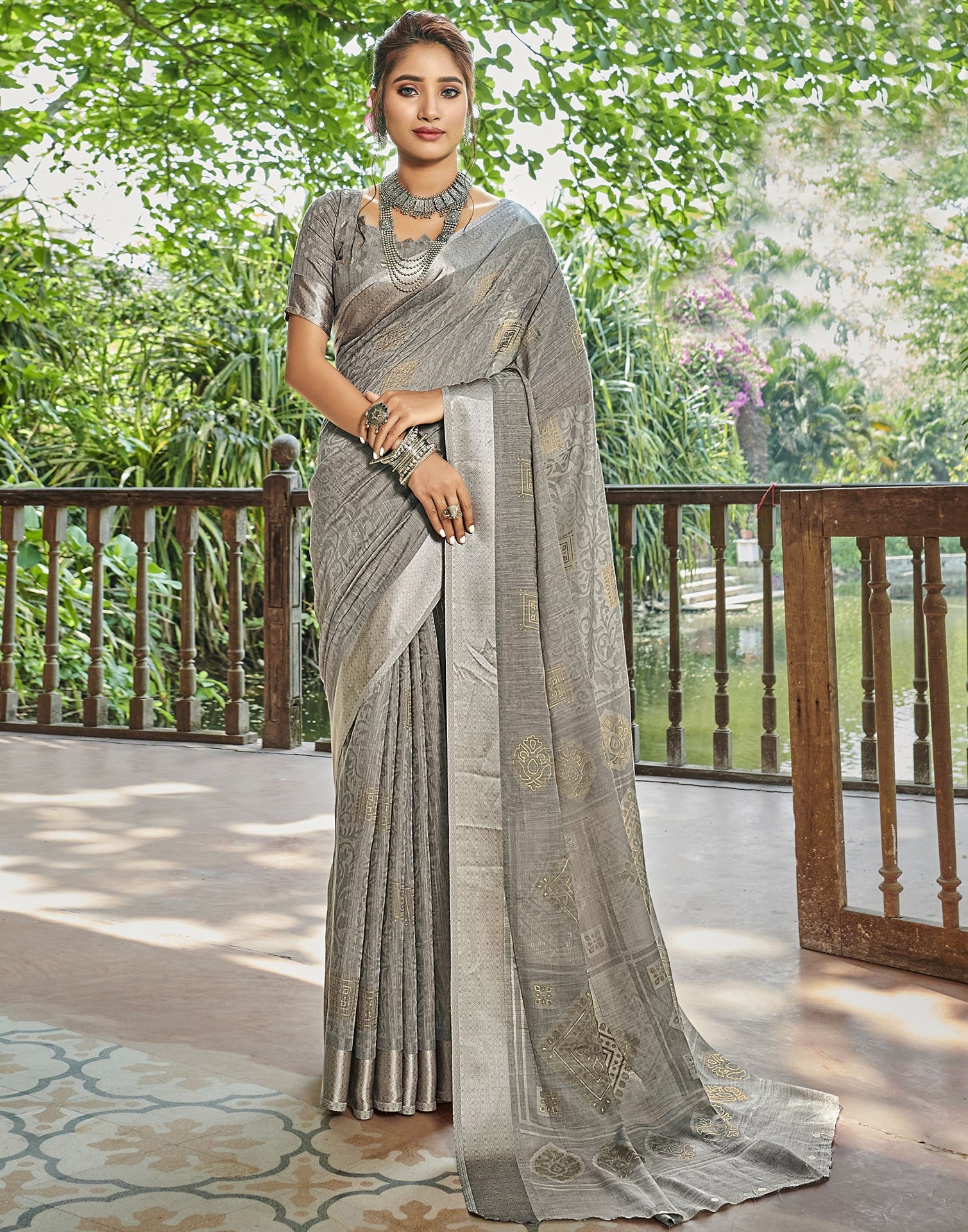 Grey Brasso Saree