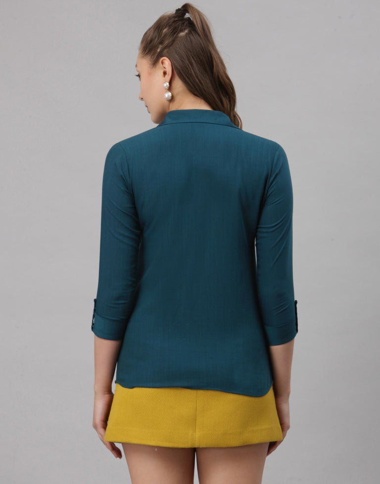 Teal Embroidered Top | SLV251TK4061