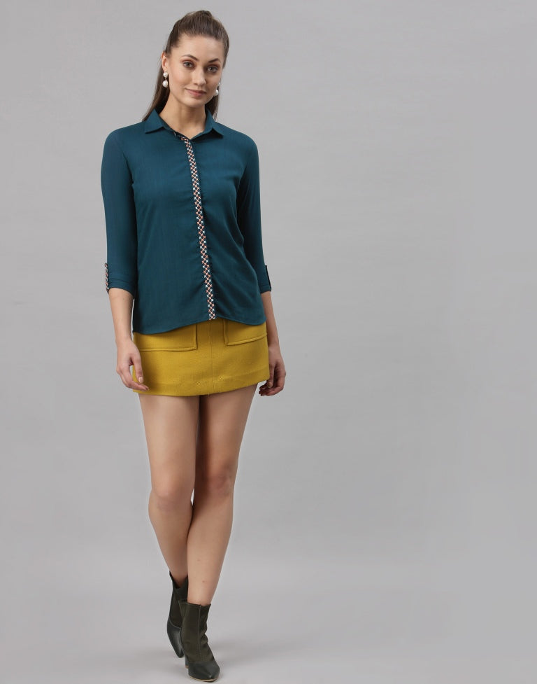 Teal Embroidered Top | SLV251TK4061