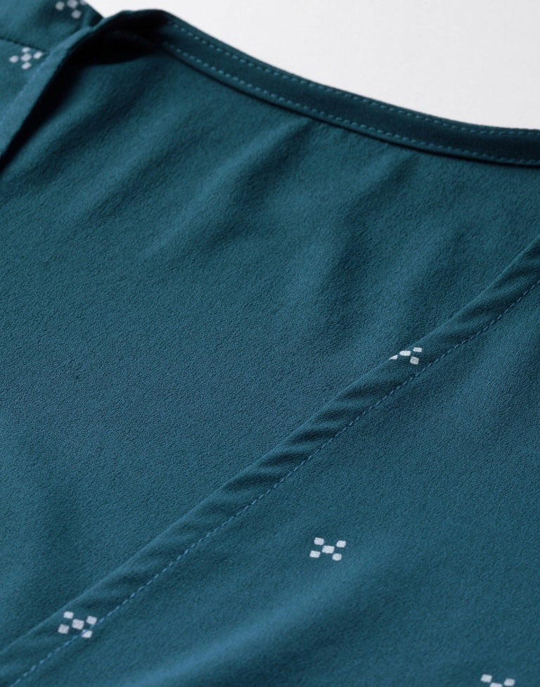 Teal Printed Top | SLV251TK4063