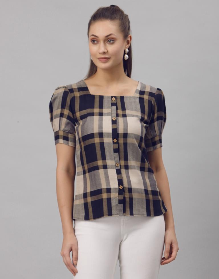 Blue Colored Rayon Woven Top | SLV251TK4065