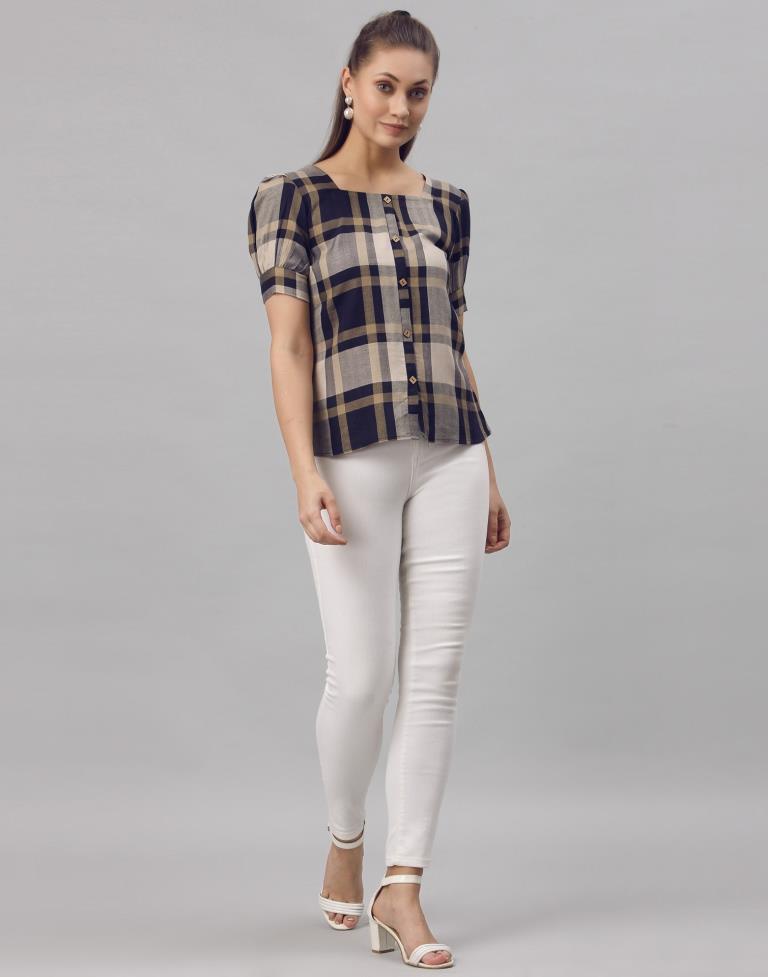 Blue Colored Rayon Woven Top | SLV251TK4065