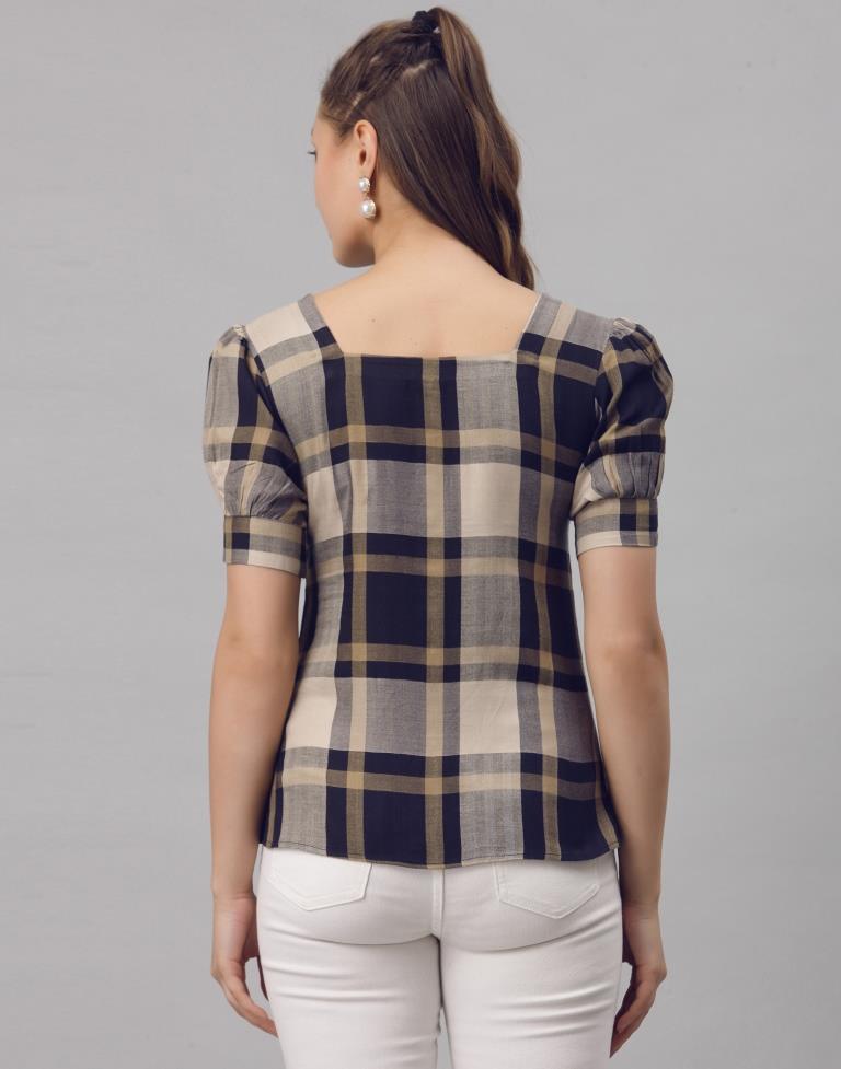 Blue Colored Rayon Woven Top | SLV251TK4065