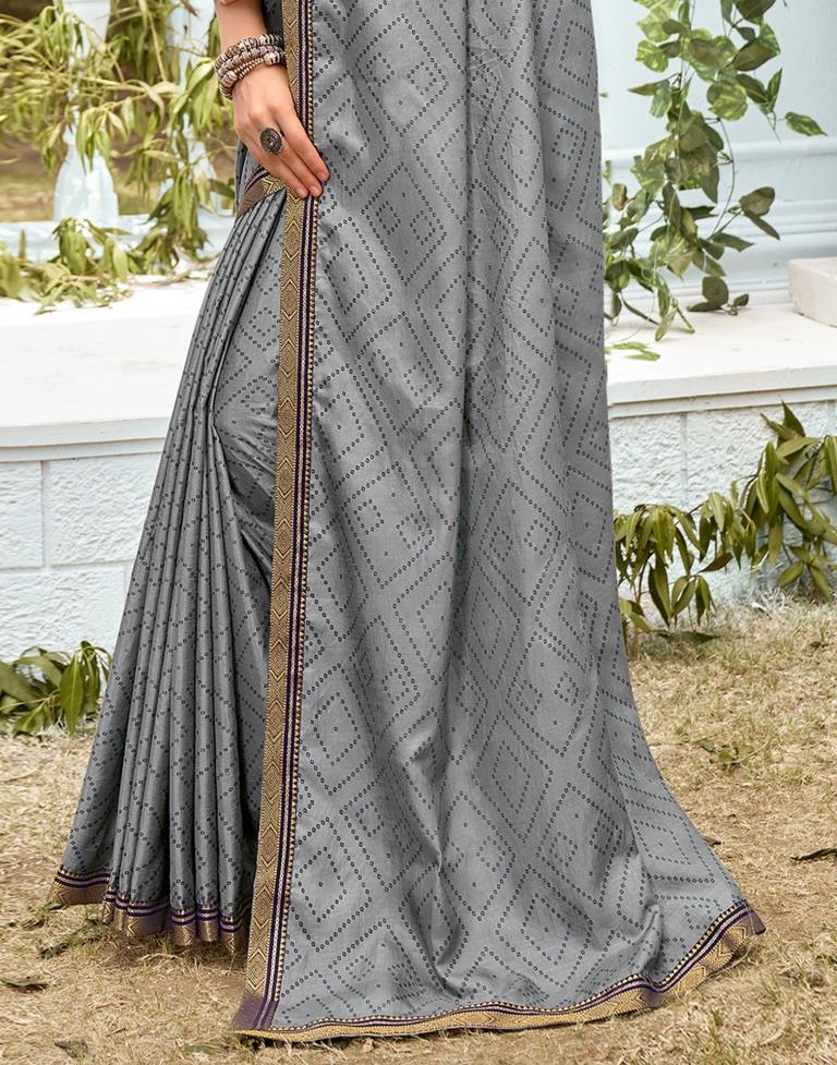 Grey Silk Saree
