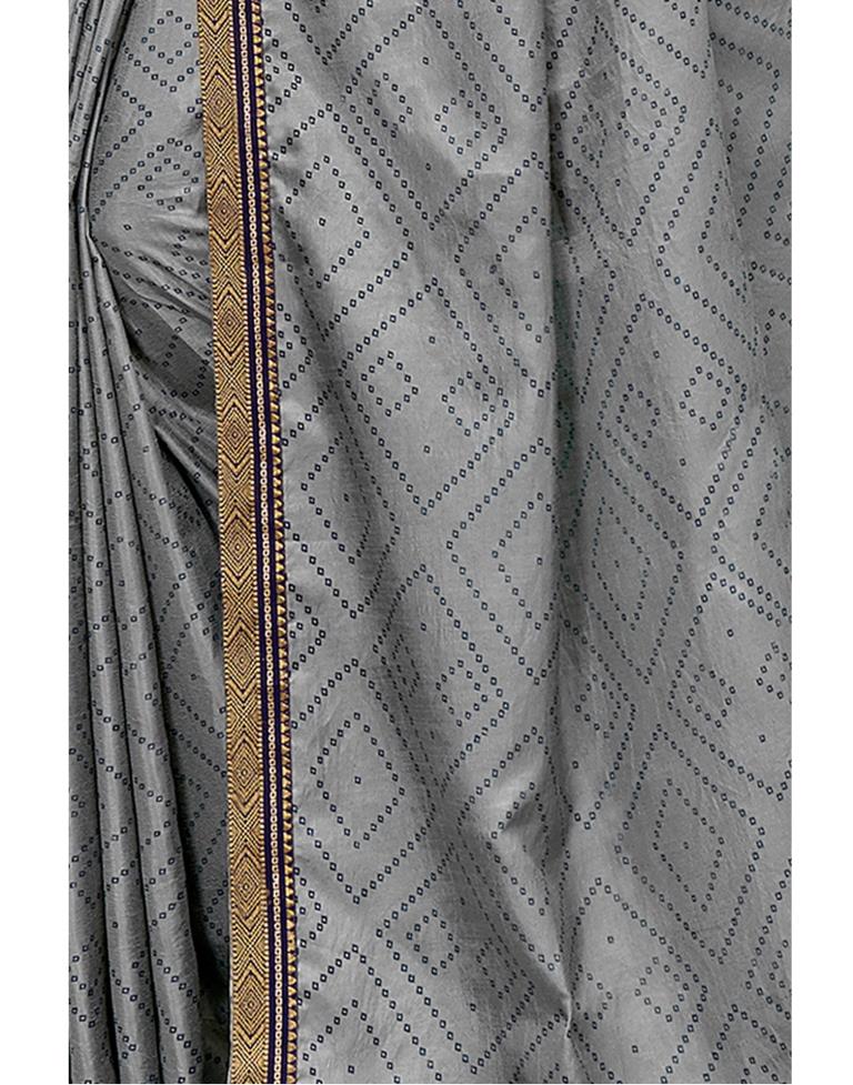 Grey Silk Saree