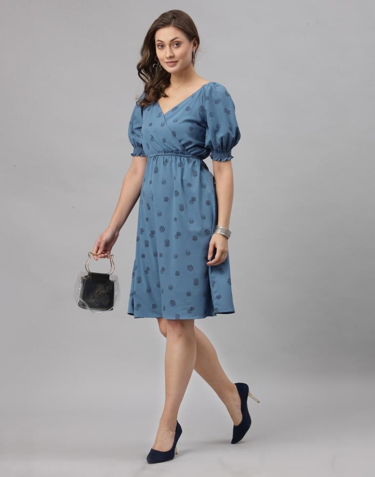 Teal Puff Sleeve Dress | SLV252TK4074