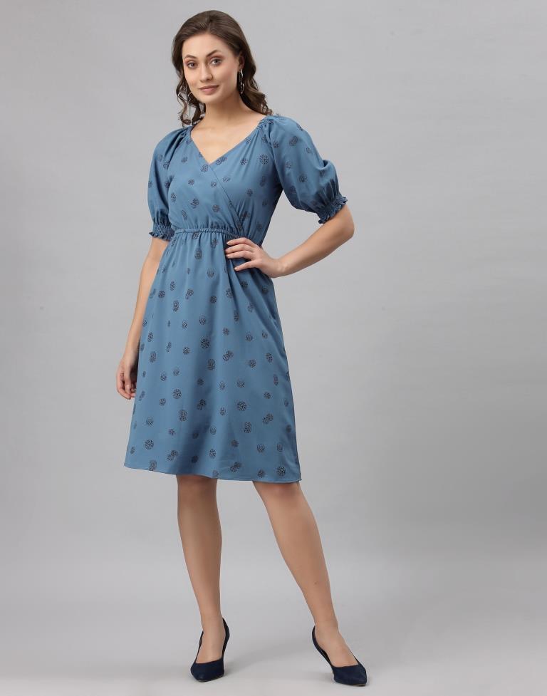 Teal Puff Sleeve Dress | SLV252TK4074