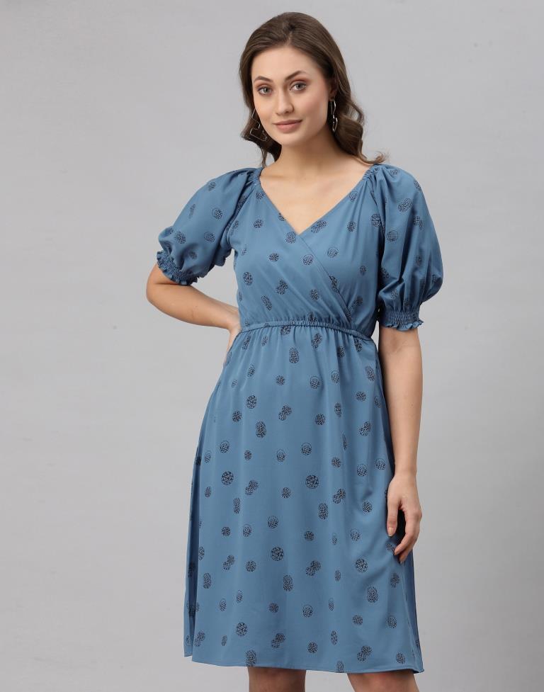 Teal Puff Sleeve Dress | SLV252TK4074
