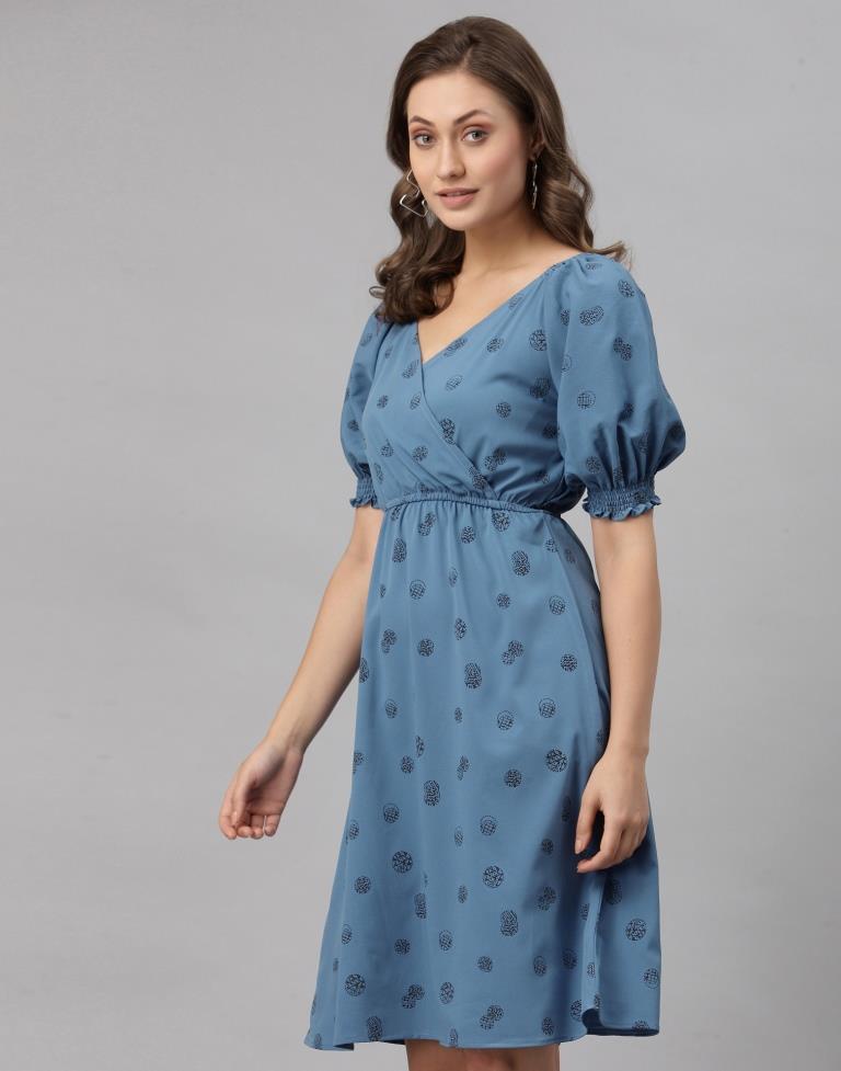 Teal Puff Sleeve Dress | SLV252TK4074
