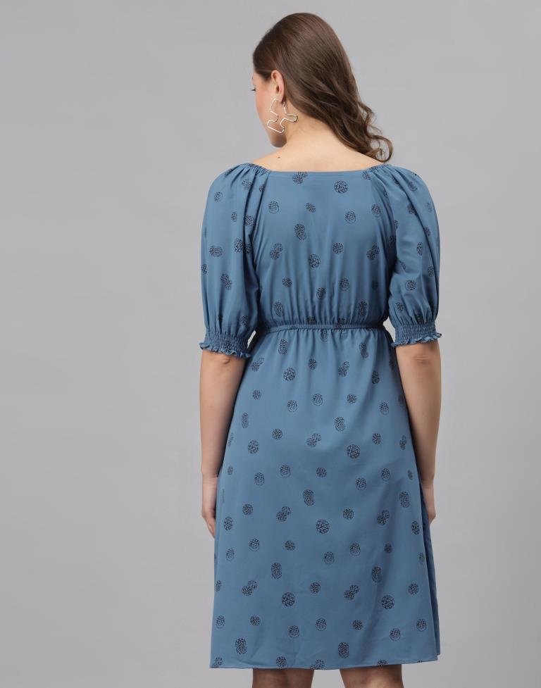 Teal Puff Sleeve Dress | SLV252TK4074