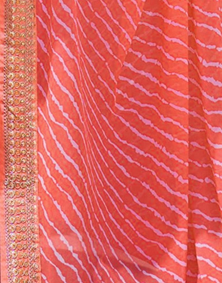 Light Orange Georgette Saree