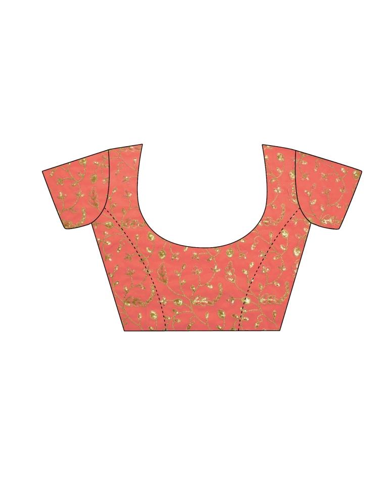 Light Orange Georgette Saree