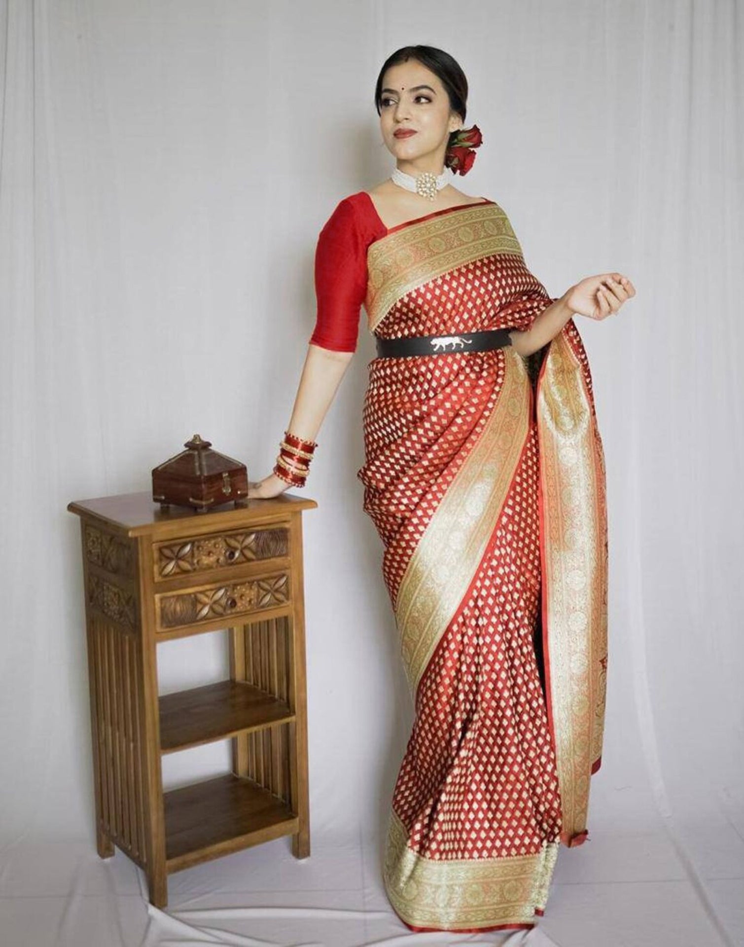 Red Banarasi Silk Saree