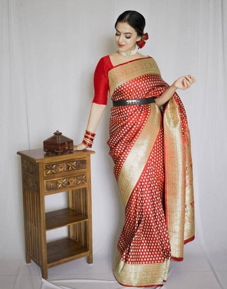 Red Banarasi Silk Saree