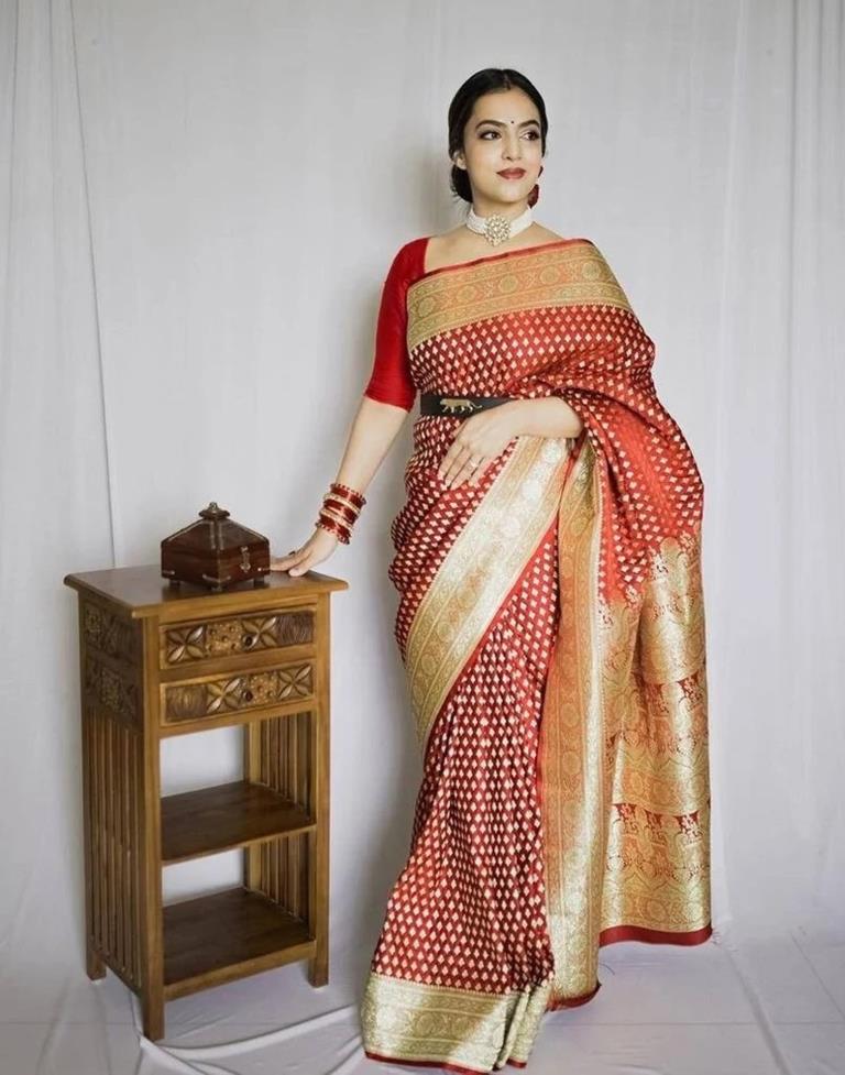 Red Banarasi Silk Saree