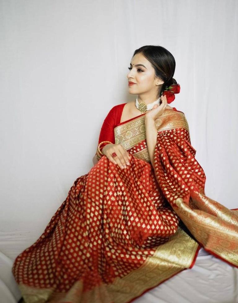 Red Banarasi Silk Saree