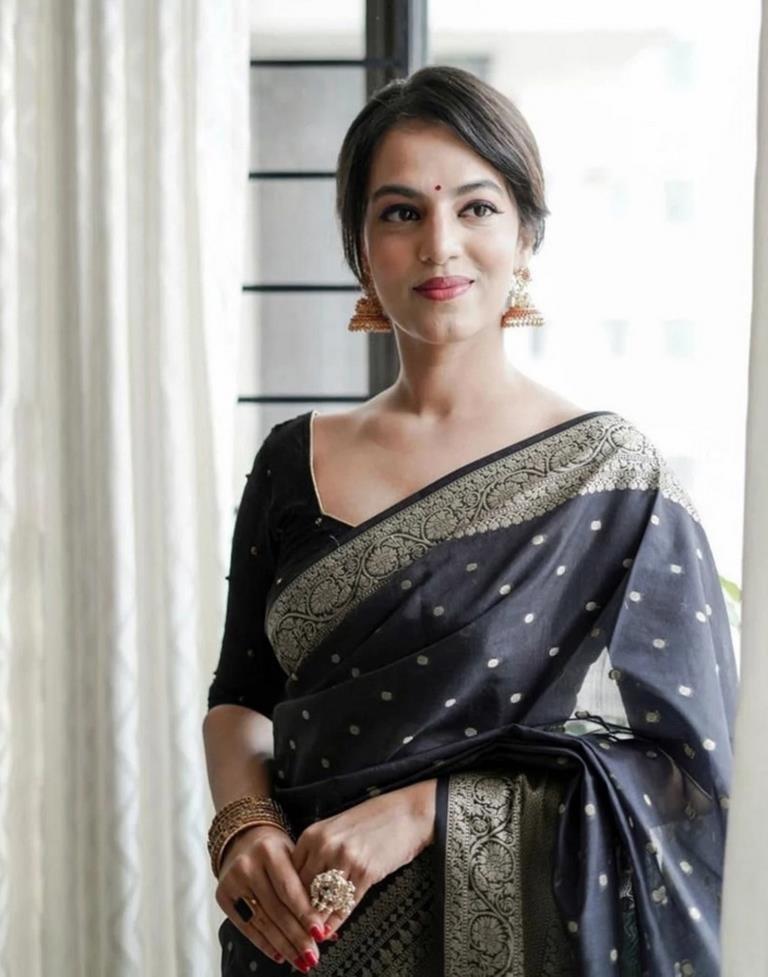 Black Banarasi Silk Saree