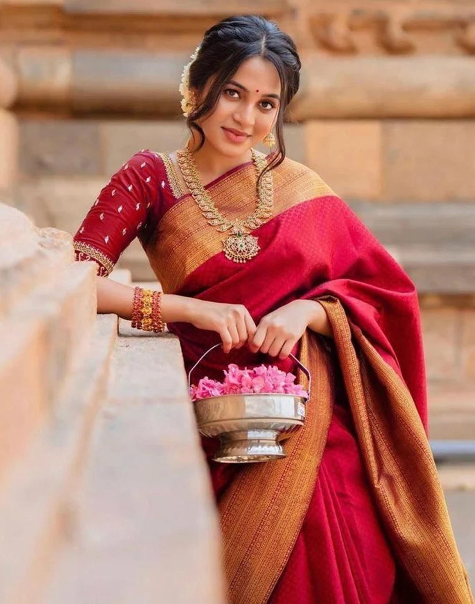 Red Banarasi Silk Saree
