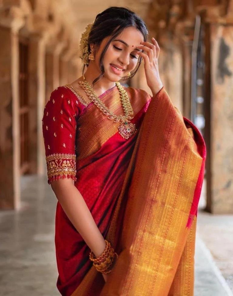 Red Banarasi Silk Saree