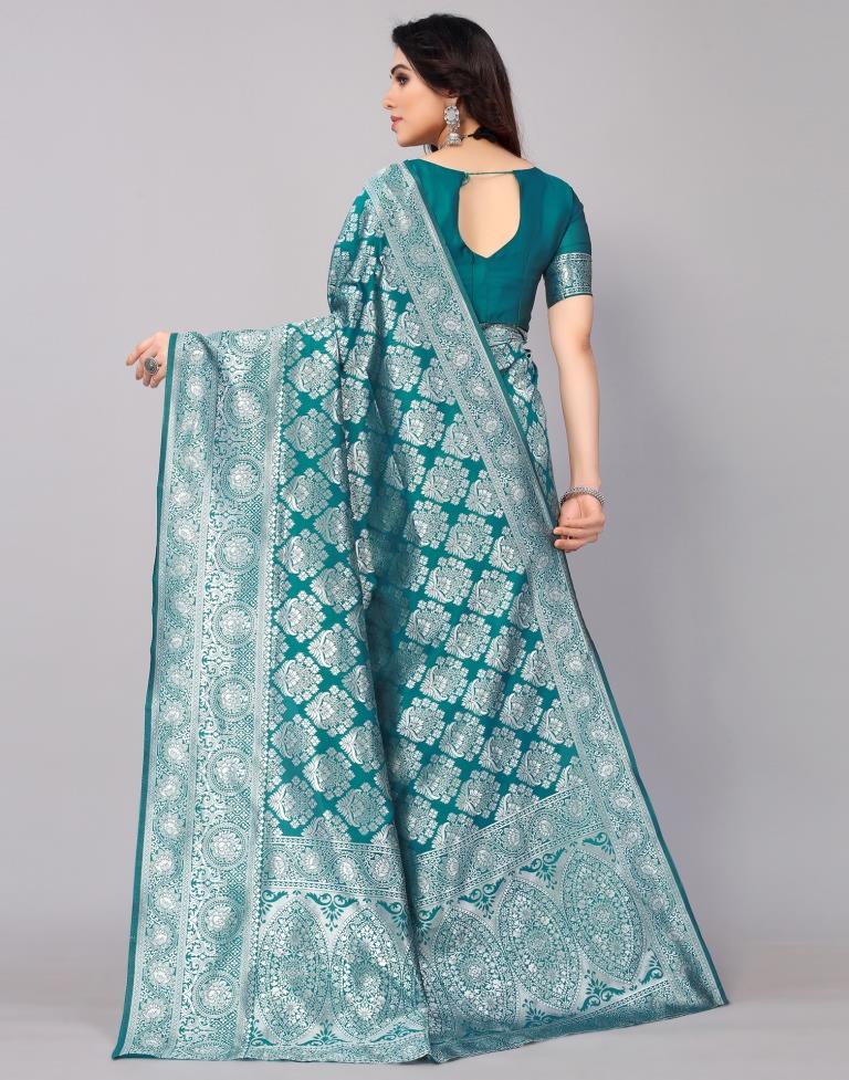 Rama Green Banarasi Silk Saree
