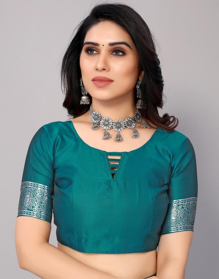 Rama Green Banarasi Silk Saree