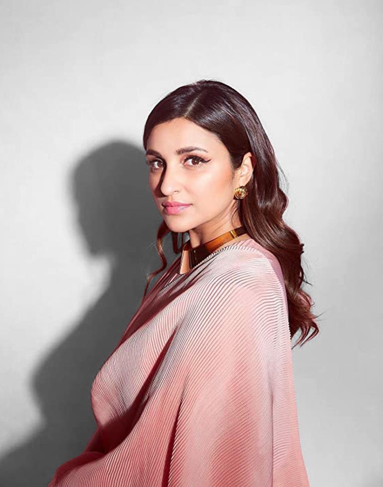 Peach Pleated Saree