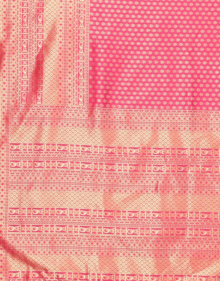 Hot Pink Banarasi Silk Saree