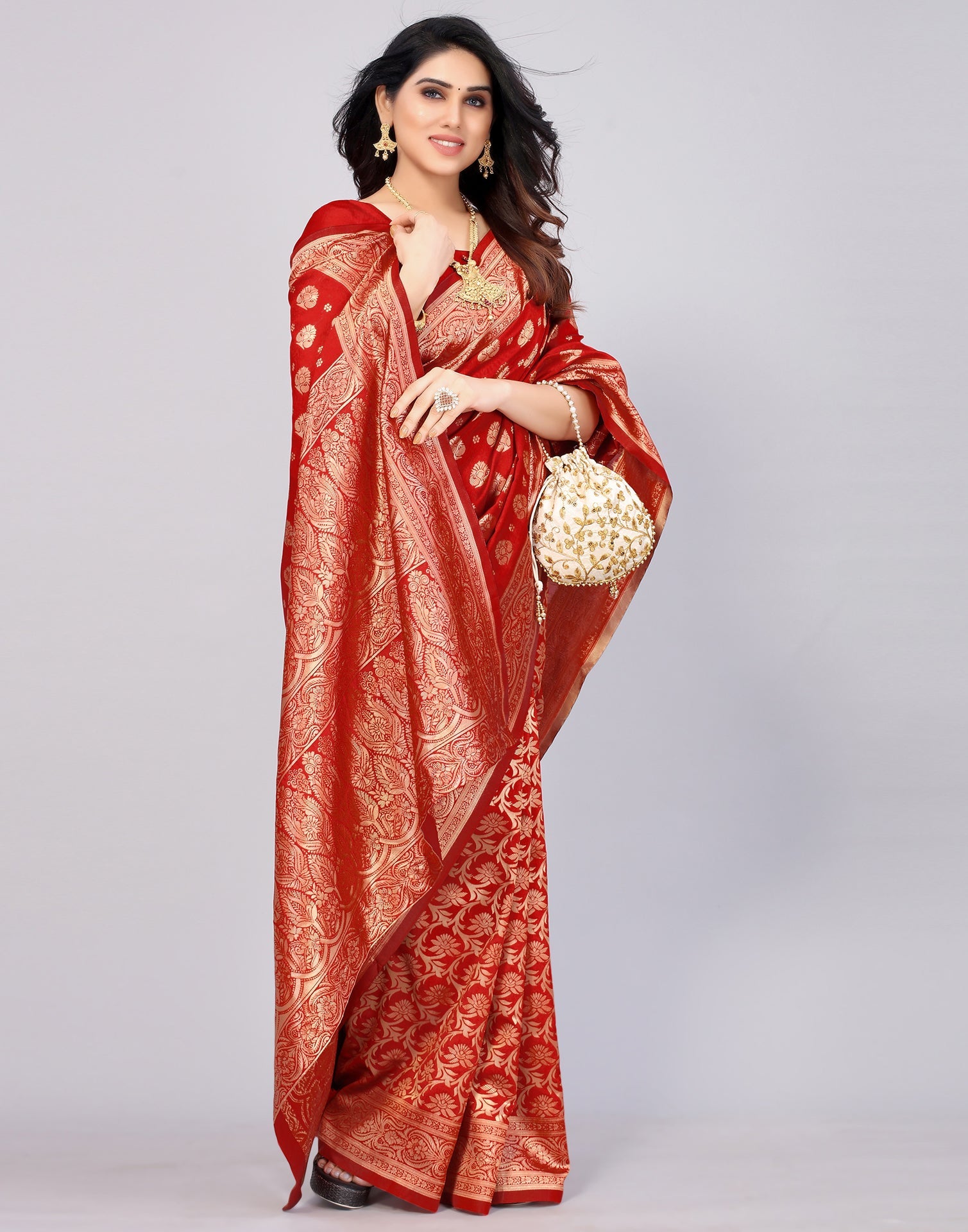 Red Banarasi Silk Saree
