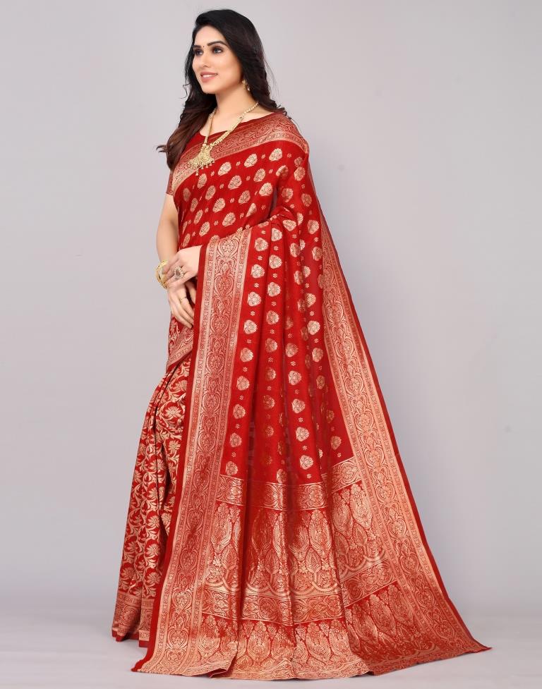 Red Banarasi Silk Saree
